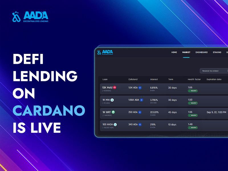 Aada Finance Is Live and Open for Lending and Borrowing on Cardano Mainnet