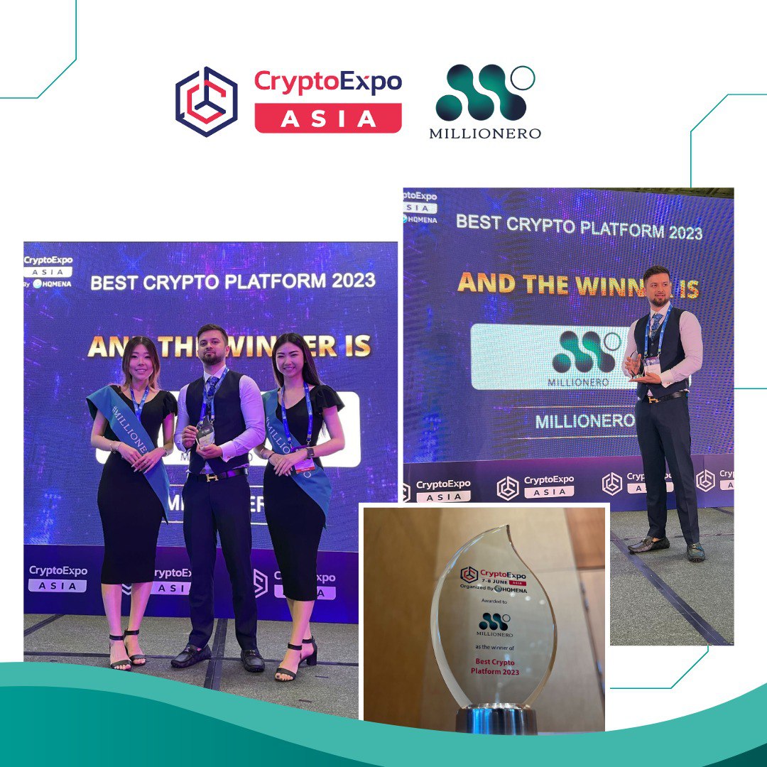 Millionero Triumphs at Crypto Expo Asia, Clinches 'Best Crypto Platform 2023' 