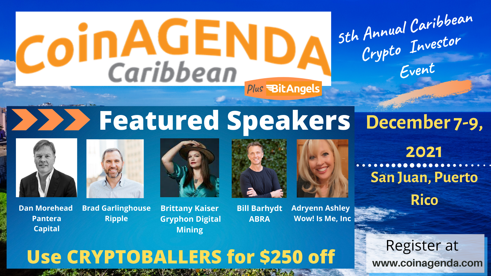 CoinAgenda and BitAngels Present Fifth Annual Caribbean Blockchain Investing Conference Dec 7-9